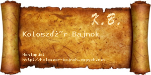 Koloszár Bajnok névjegykártya